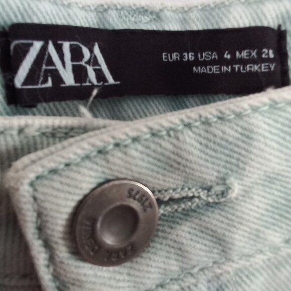 Zara light turquoise barrel fit jeans - Picture 6 of 12